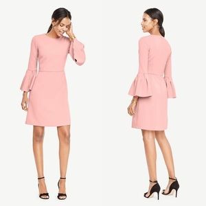 Ann Taylor Pink Bell Sleeve Dress